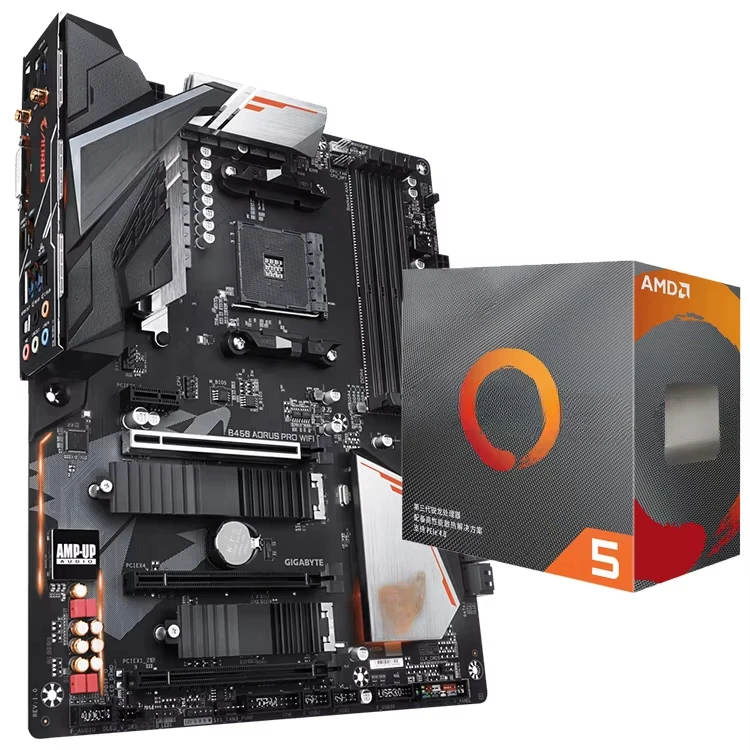 B450 AORUS PRO WIFI Used Motherboard with AM4 Socket Support AMD Ryzen 3800X Desktop CPU