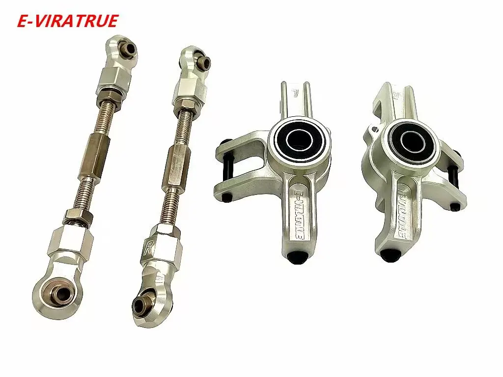E-VIRATRUE 7075Alu Front Steering Knuckles&adjustable Front Steering Link Rods For Losi Super BAJA REY 1/6