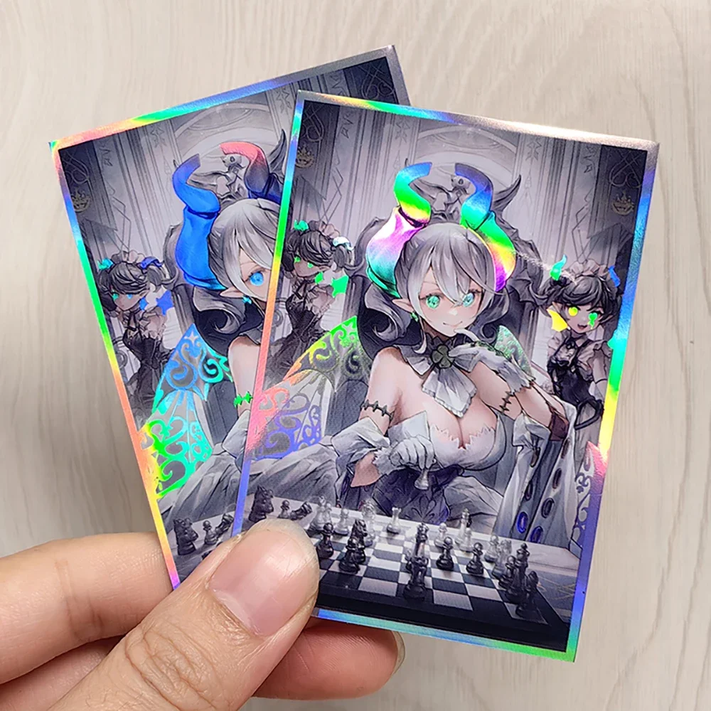 

50pcs 63x90mm Holographic Anime Card Sleeves Japanese Size Board Game Trading Card Protector for YGO Best Christmas Gift