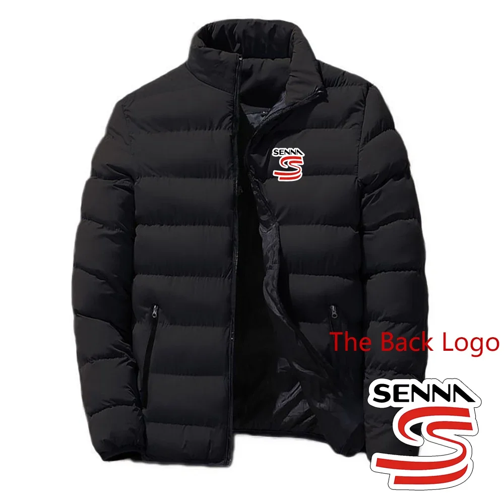 Ayrton Senna 2024 Men's New High Quality Cotton Jacket Fashion Short Standing Collar Zipper Hoodie Windproof Warm Tops Clothing