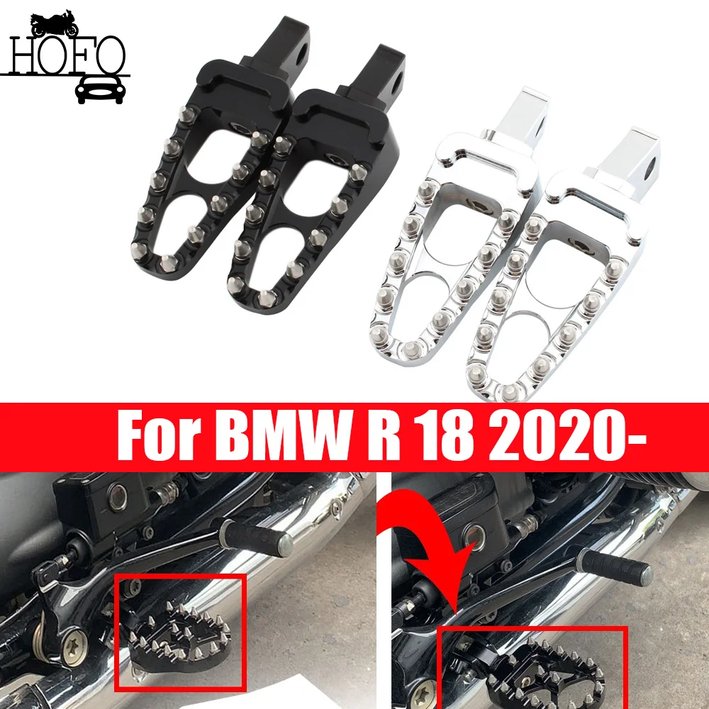 

For BMW R 18 2020- Foot Pegs Motorcycle Wide Fat Footpegs Bobber 360 Roating Rear Footrests