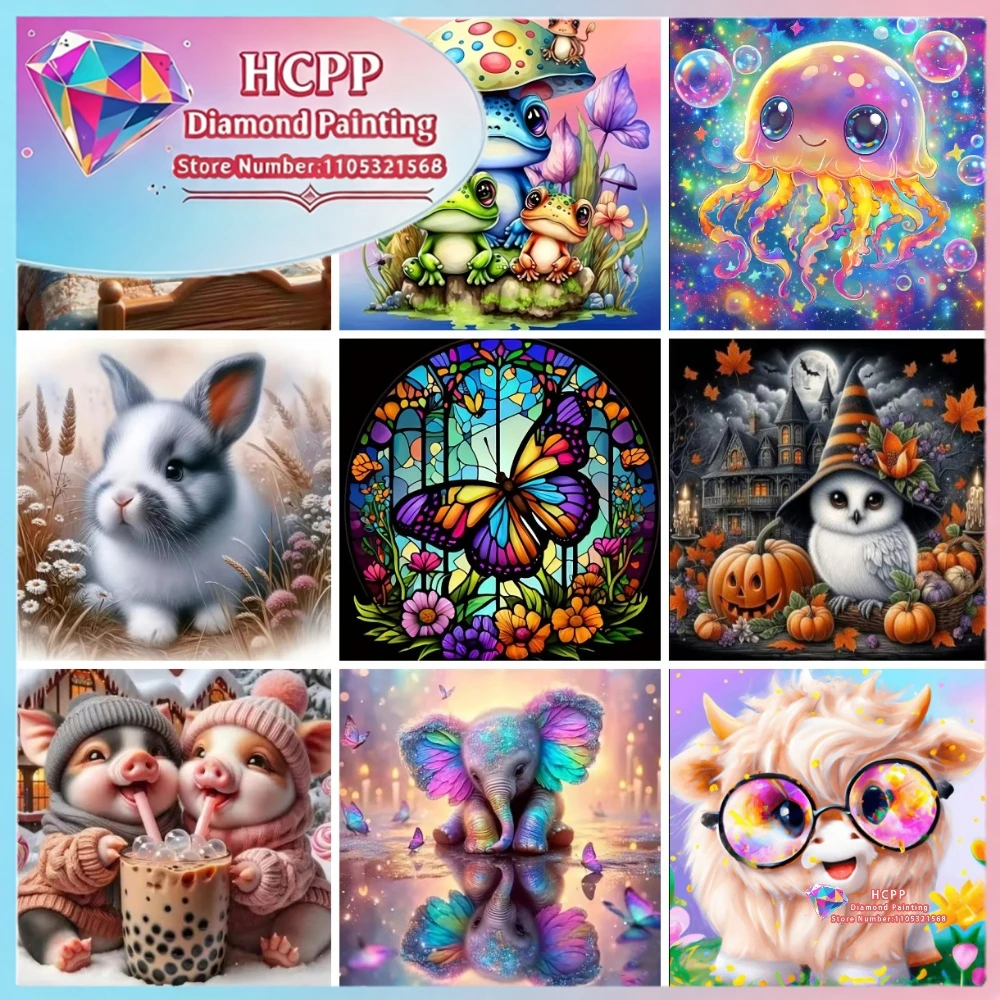 Maus Elefant Hase Tier Diamant-Malerei-Set Quadratische Runde Diamanten 5D DIY Mosaik Handgemachte Kunst Einzigartiges Geschenk Handwerk Heimdekoration