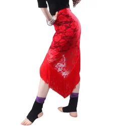 Women Dancewear Belly Dance Clothing Hip Belts Practice Wrapped Floral Lace Short Skirts Bellydance Triangle Dancing Hip Scarf