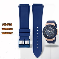 22mm Rubber Watchband Black Blue Silicone Rubber Bracelet for Guess W0247G3 W0040G3 W0040G7 Watches Band Outdoor Sport Strap