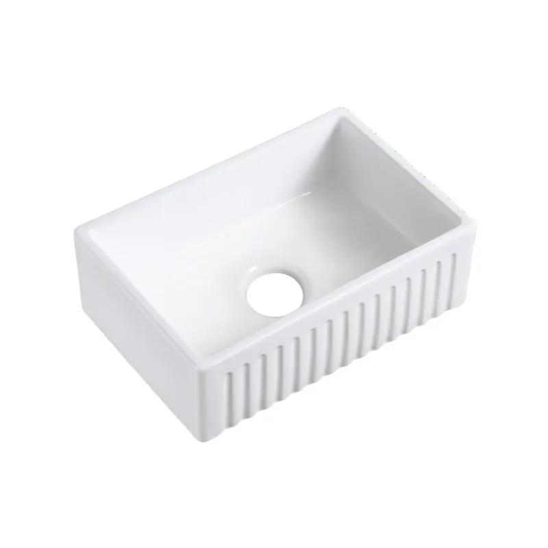 

American kitchen ceramic sink semi-embedded under-counter basin vegetable basin open cabinet