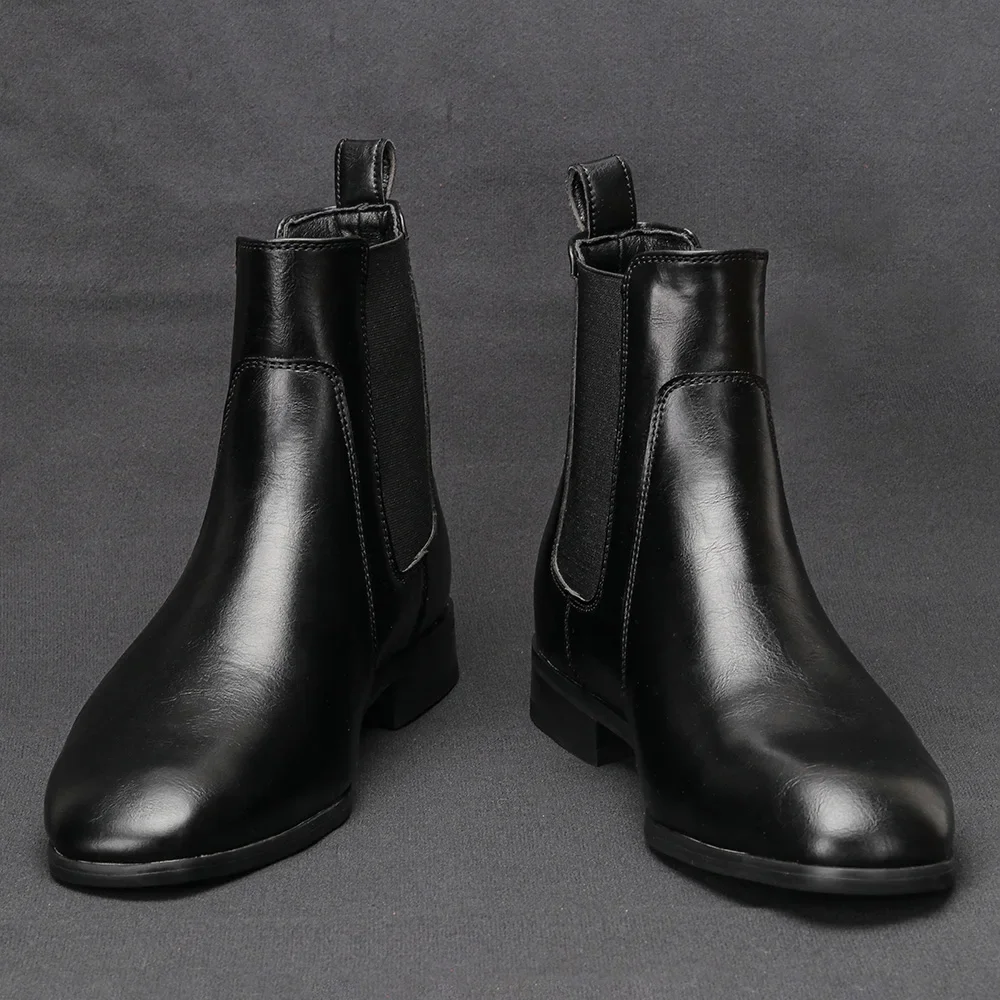 

Pop 40~46 Chelsea Boots Men 2024 Brand Comfortable Fashion Leather Men Boots #KD431