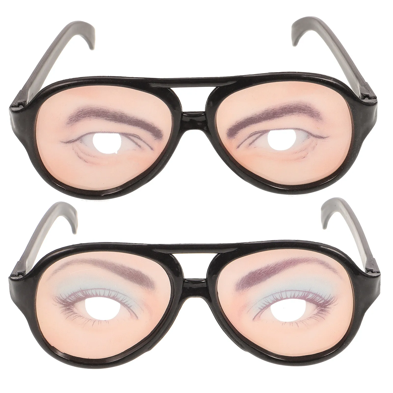 

2Pcs Funny Glasses Prank Eyeglasses for Halloween Cosplay Masquerade Party Joke Eye Props Novelty Costume Eyewear Adult Fun