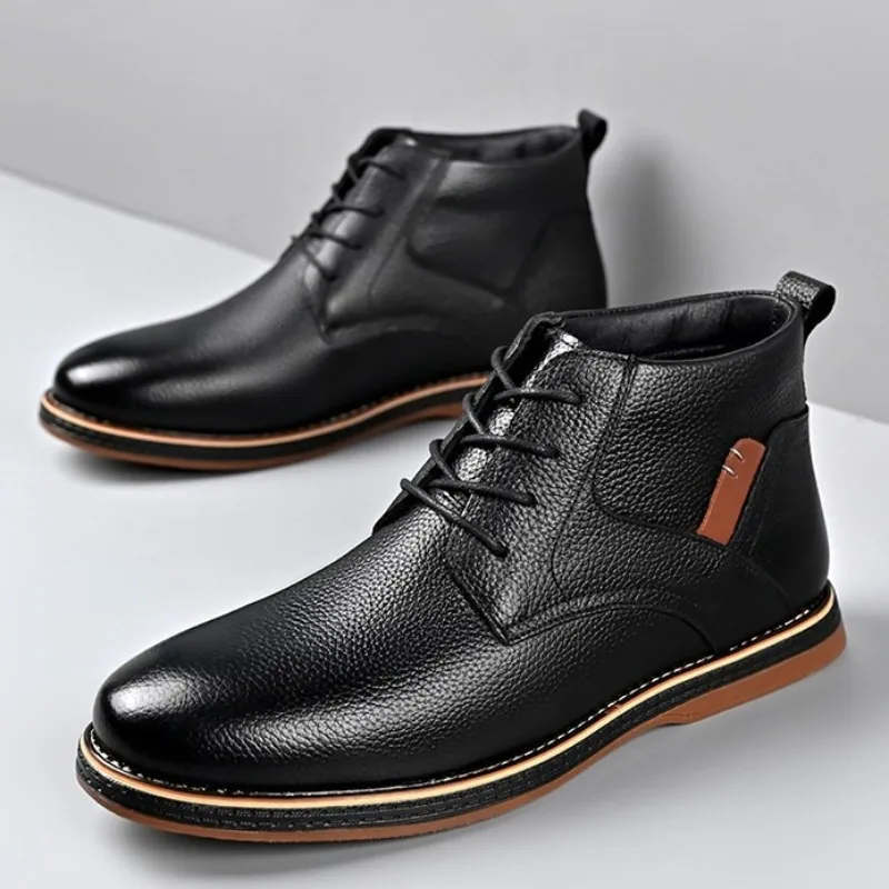 Large-size Men's Boots, New Spring-autumn 2026 Collection. Stylish and Versatile Chelsea Leather Boots for Men, Size 38 - 47.