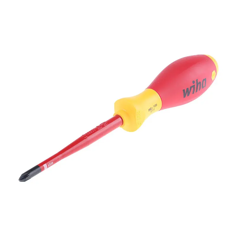 Imagem -03 - Chave de Fenda Phillips Comprimento Visível da Lâmina Ferramentas Isoladas Testadas por Vde Softfinish Slimfix Ph2 Chave de Fenda 100 mm Wiha35394