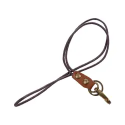 Retro Genuine Leather Badge Holder ID Card Holder Cowhide Wrist Neck Lanyard Leather Lanyard Work Card Holder Phone Neck  DIY