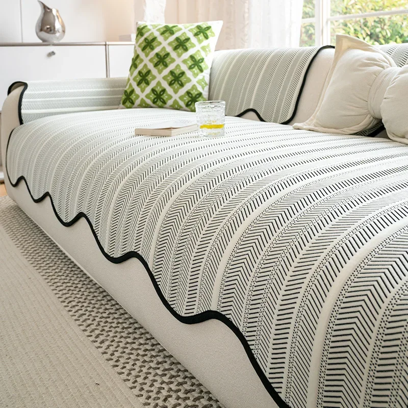 Irregular Summer Sofa Cover Cool Feeling Couch Covers Anti-Slip Sofas Towel Light Luxury Corner Couch Mat Living Room 쇼파패드 Home