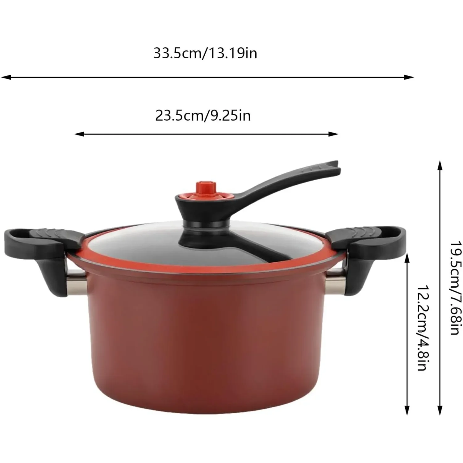 طنجرة الضغط الدقيقة، وعاء غير لاصق متعدد الوظائف من الفولاذ المقاوم للصدأ 304 مع غطاء قفل بصري، يعمل بالغاز، مواقد كهربائية