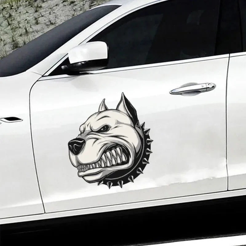 2 X 45-12cm pitbull Angry pit bull funny car sticker Windscreen Car Decoration Decal Scratches Cover Off Road Sticker Art Paper