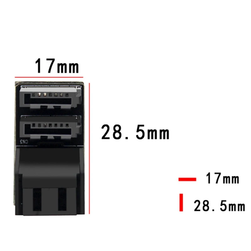 6 pçs duplo sata 7pin fêmea para duplo 7pin macho adaptador angular de 90 graus mainboard sata adaptador para desktops ssd hdd