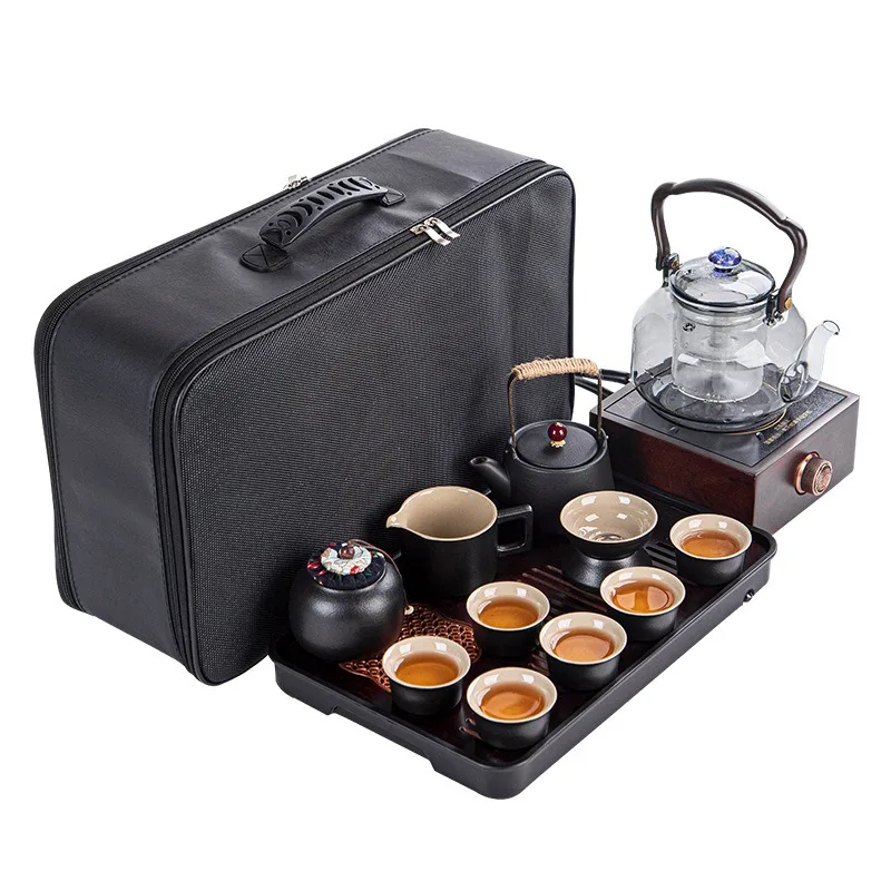 Portable Electric Tea Stove Travel Tea Set Outdoor Car Tea Brewing Kit Household Health Kung Fu Teapot Accessory