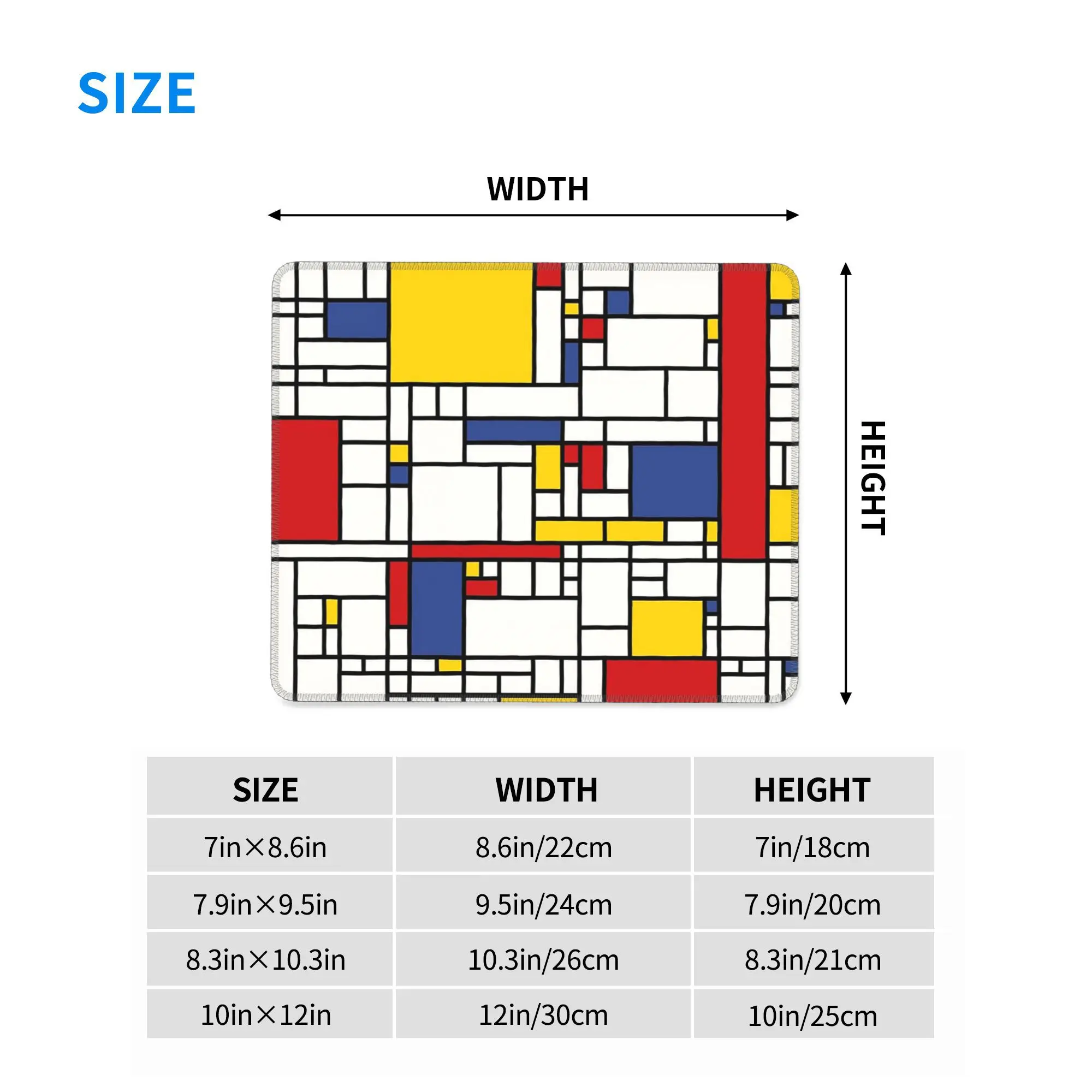 ピエトモンドリアンマウスパッドコンピュータキーボードマウスマットゲーマー PC ラップトップデスクマットオフィスアクセサリーテーブルマット