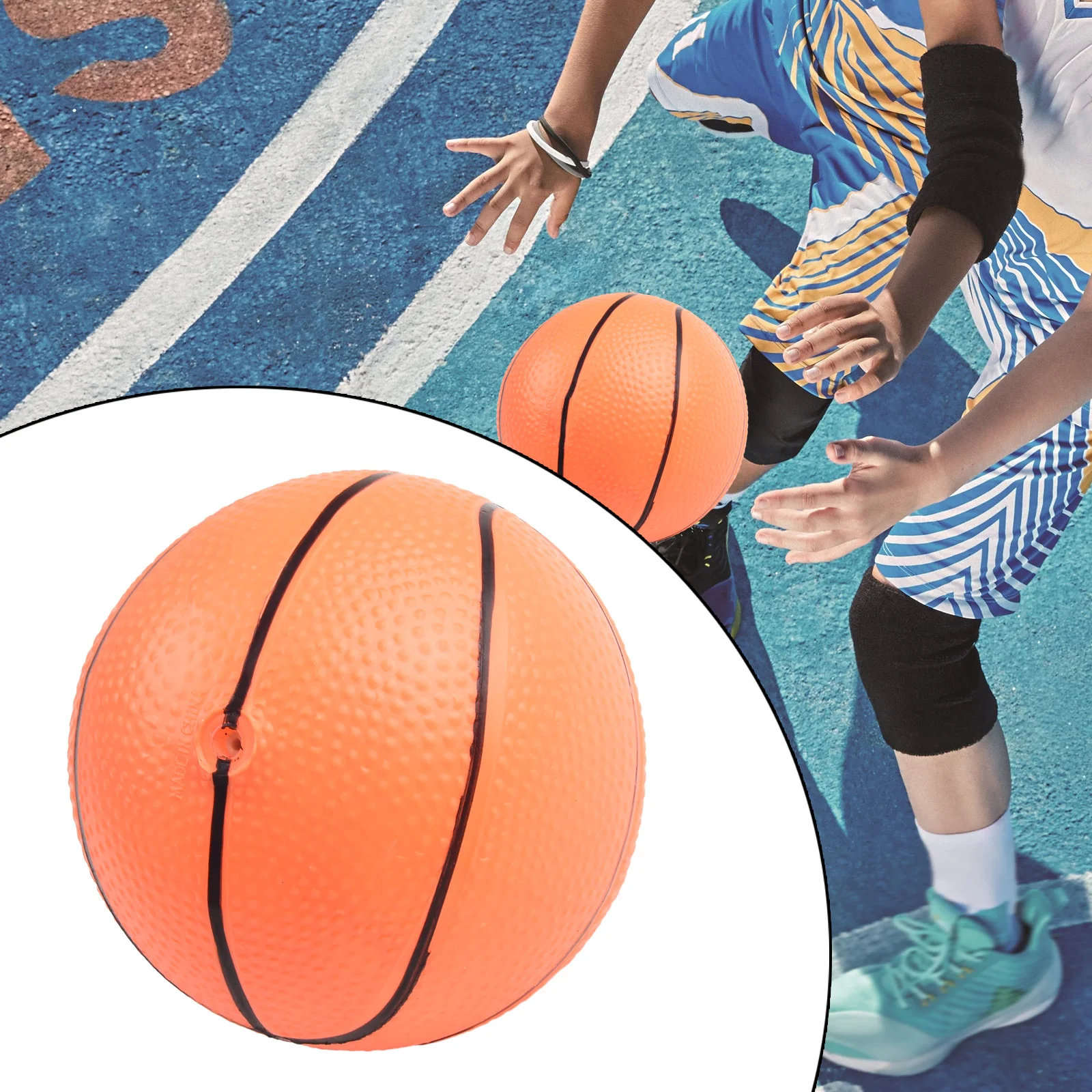 6-pak Mini Piłek do Koszykówki dla Dzieci, Nadające się do Użytku w Pomieszczeniach i na Zewnątrz, Bezpieczne i Lekkie Zabawki Sportowe z PVC