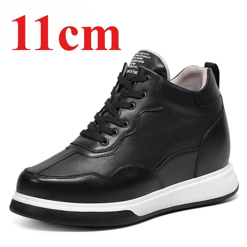 

Мужская спортивная обувь для отдыха, увеличенная 11 см, натуральная кожа, мягкая поверхность, легкая, удобная, невидимая, увеличивающая рост обувь