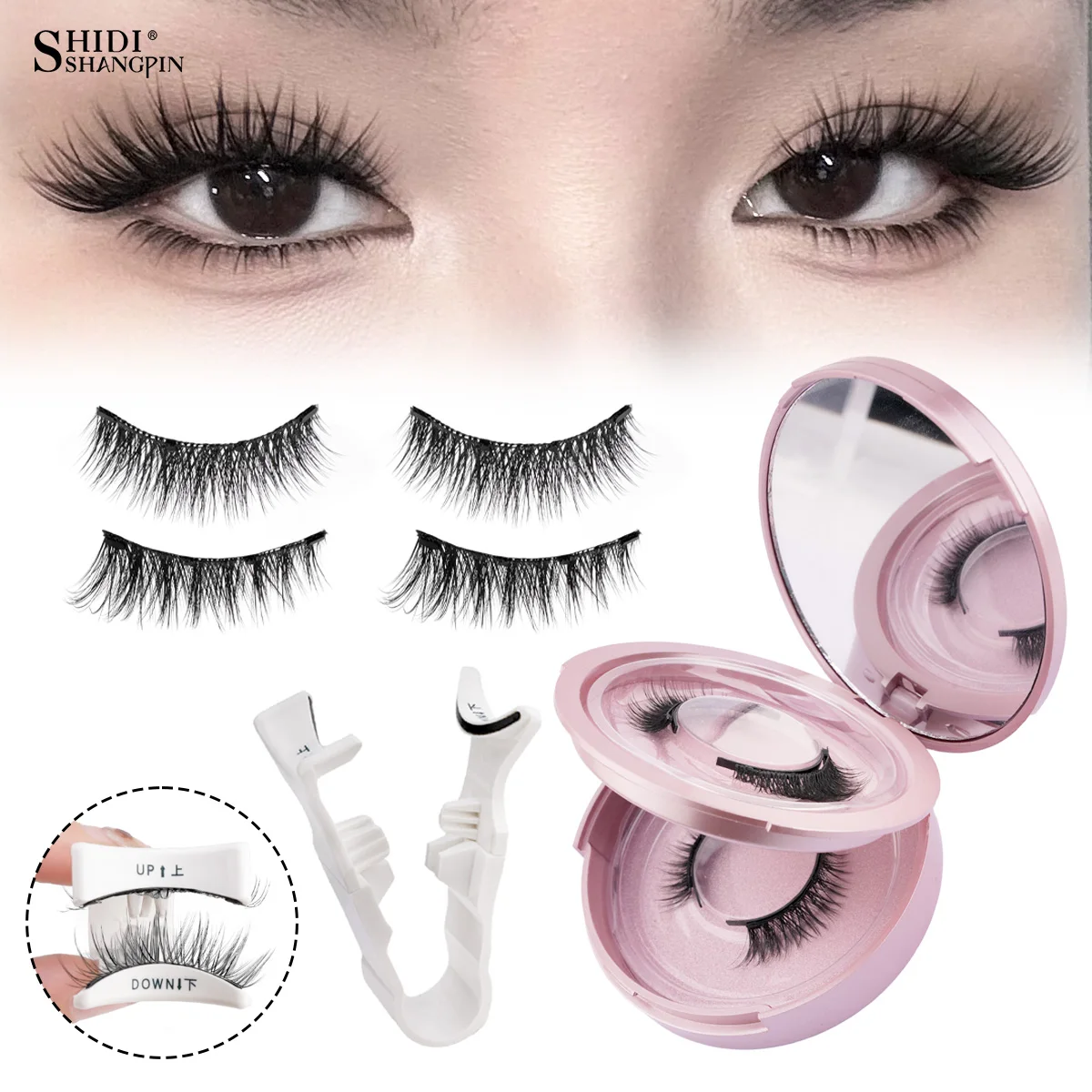 1/2 คู่แม่เหล็กขนตาปลอมชุดแหนบแม่เหล็ก Eyelash EXTENSION Reusable ไม่ต้องใช้กาว Faux Mink Lashes แต่งหน้า