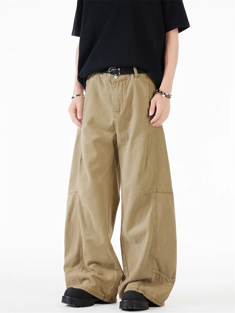 

Trendy Winter American High Street Workwear Jeans Men's Loose Fit Sli Student Versatile Straight Leg Pants
