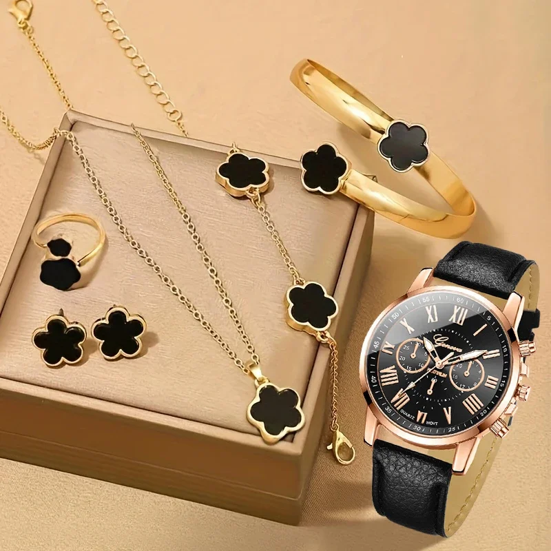 Women's Casual Watch and Bracelet Necklace Earring Ring , Suitable for Wearing  in Various Occasions (no Gift Box)