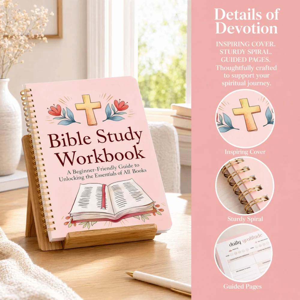Spiral Binding Bible Study Workbook Study Sections Guided Pages Notes Journal Portable Prayer Notes Study Planner Daily Planning
