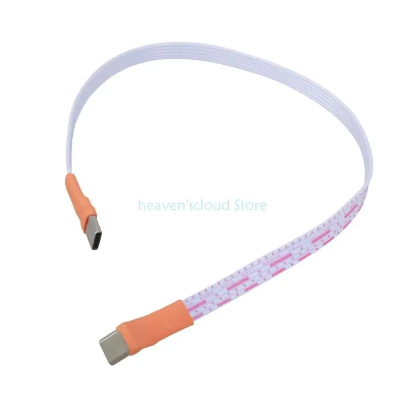 Y88B Espacio Guardar ángulo recto Tipo C Conector masculino a masculino Cable datos FPC FPC 5V 2A Carga para dispositivos