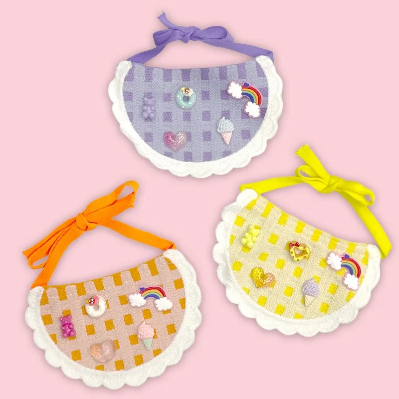

10pcs New Wholesale Cartoon Animal Pattern Birthday Cute Pet Saliva Towel Adjustable Four Seasons Dog Cat Bib