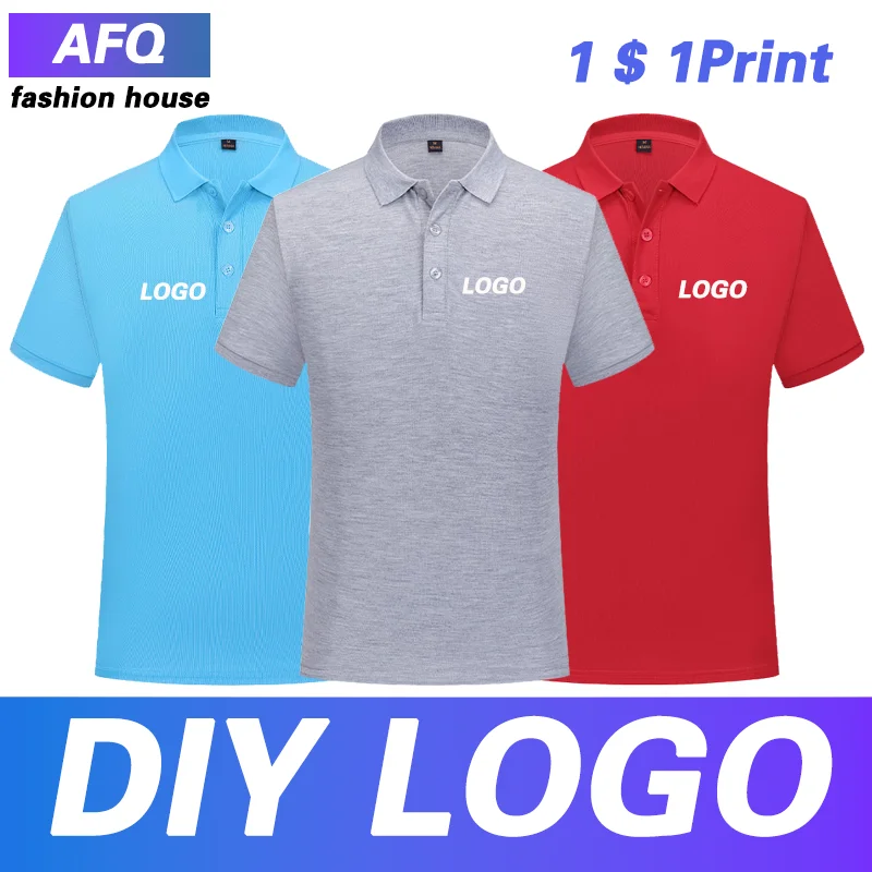 Summer lapel short-sleeved overalls customized polo shirts printed logo cultural shirts embroidered corporate group clothes.