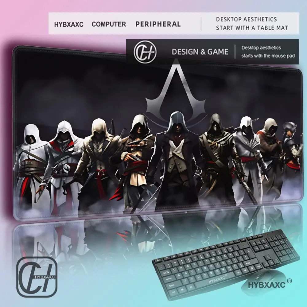 

Large Mouse Pad A-ssassin S Creed Gaming Mousepad Speed Desk Mat 900x400 Laptop Gaming Mats For Office Carpet Desk Accessories