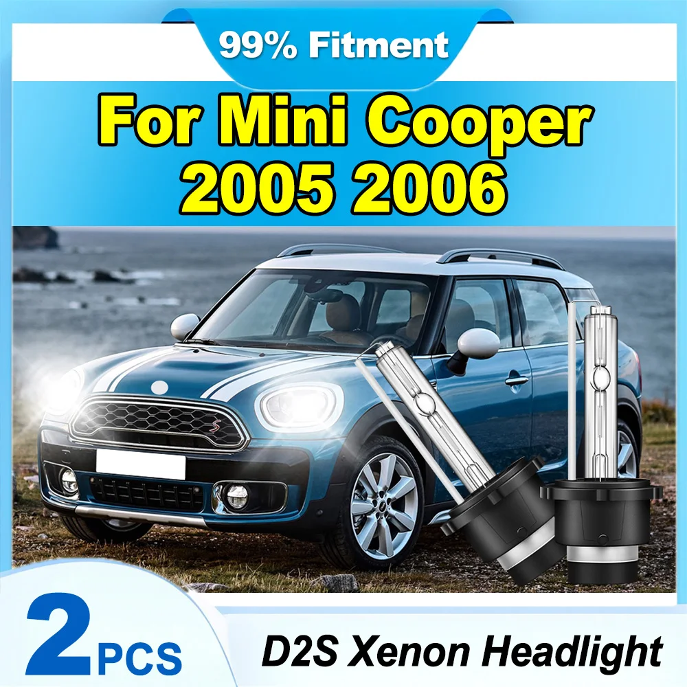 

2PCS D2S 6000K White Xenon Headlight Plug And Play Car Lights 12V 24V Xenon Lamps Super Bright 20000LM For Mini Cooper 2005 2006