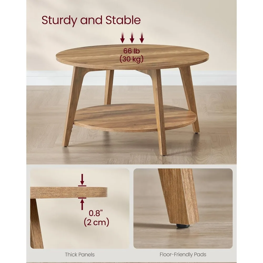 Round Coffee Table,Coffee Table with Storage, for Living Room