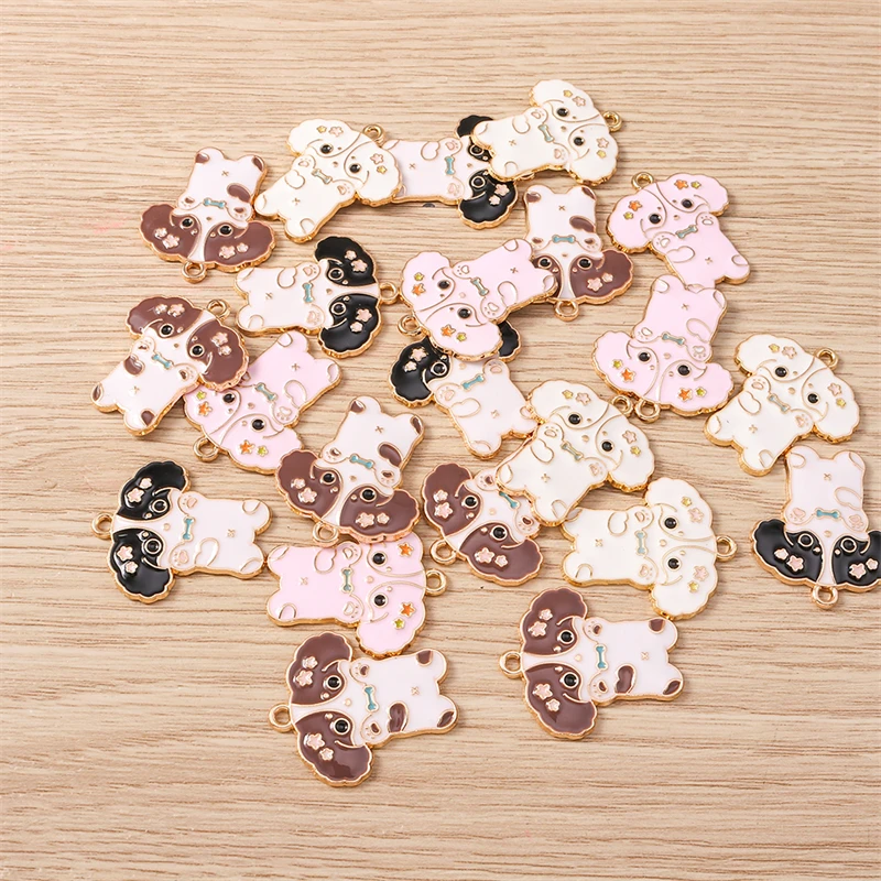 

10pcs Cartoon Animal Charms Enamel Dog Charms Pendants for Jewelry Making Necklaces Earrings Bracelets DIY Crafts Accessories