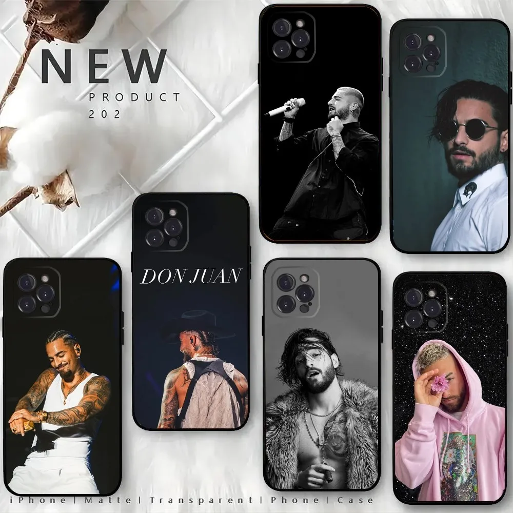 Singer M-Maluma Phone Case For iPhone15,14,13,12 Mini 11 Pro XR,X,XS,MAX 6S,7,8 Plus Silicone Cover Soft Black