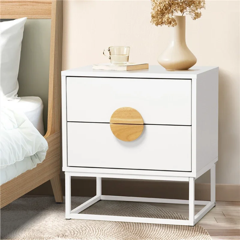 Minisatian White Living Room Cabinets with Solid Wood Modern Design Adjustable Bedside Table for Kitchen Bathroom School Use