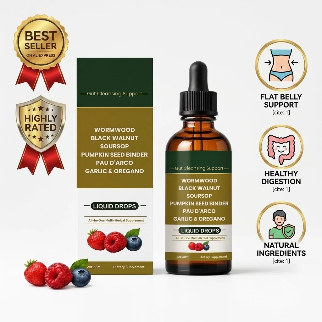 Wild Stachys Gut Cleansing Drops 60ml Wormwood Black Walnut Liquid Detox Intestinal Cleanser Stomach Bloating Relief Support