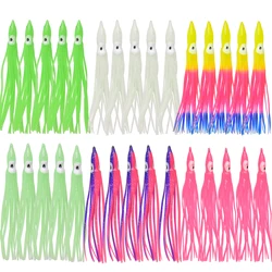 10pcs Squid Skirts Fishing Saltwater Octopus Lures Luminous Octopus Skirts Trolling Lure Soft Plastic Fishing Bait