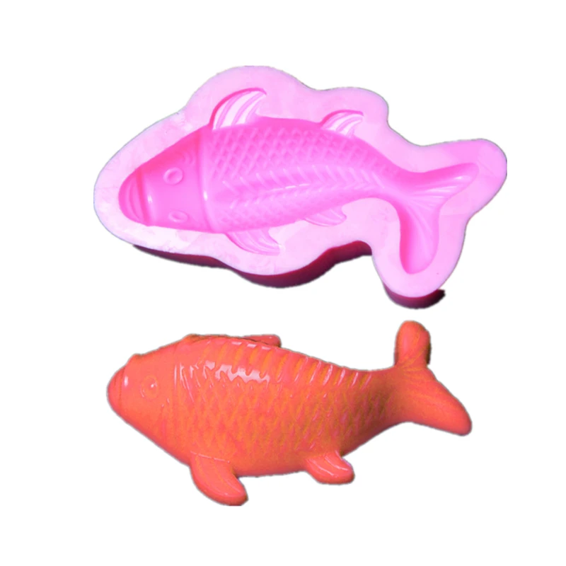 Silicone Fondant Cake Molds 3D Goldfish Carp Moulds Soap Mold Fish Chocolate Mould For Cake Decorations Aroma Stone Molds H726