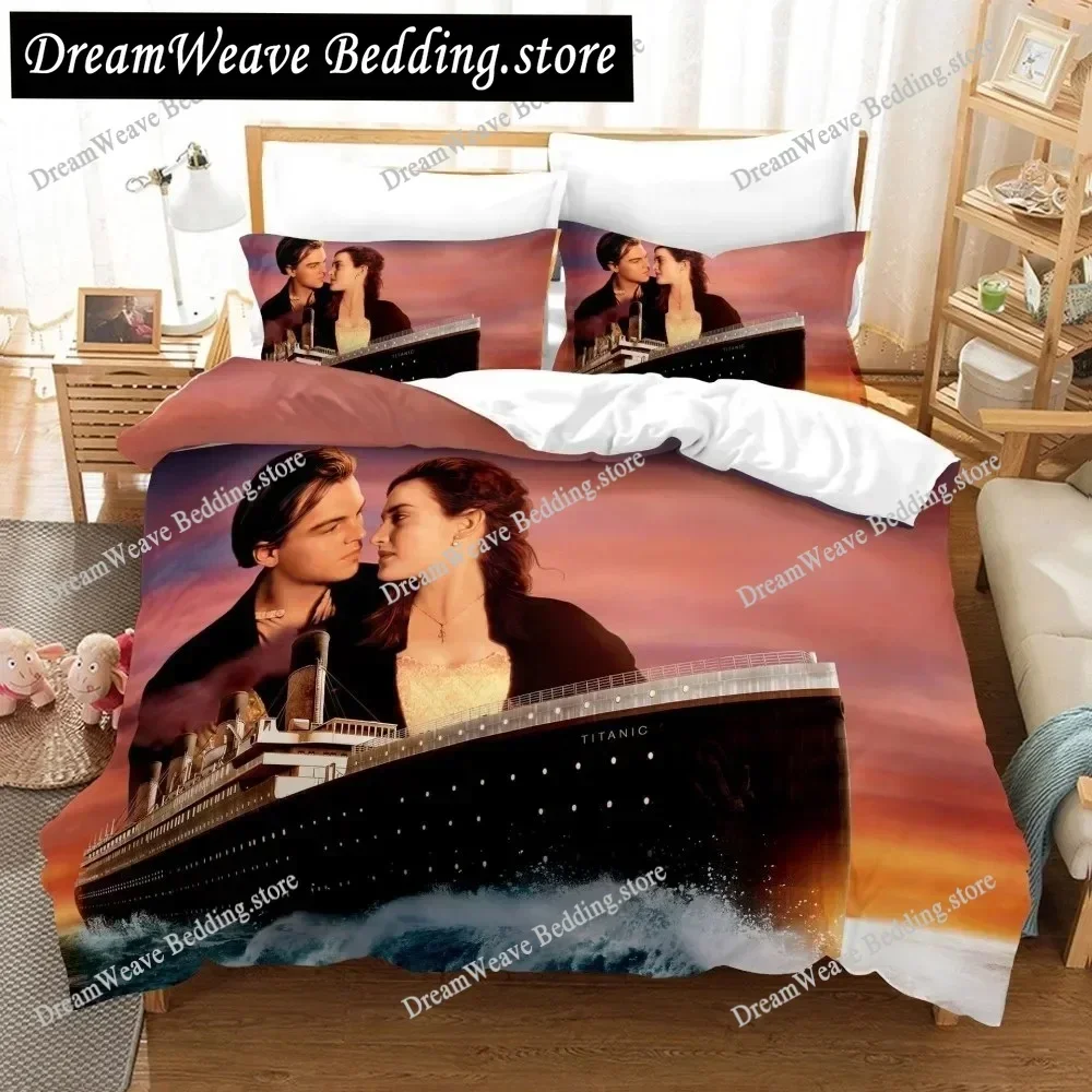 3D Print Design Titanic Jack and Rose Bedding Set Duvet Cover Bed Set Quilt Cover Pillowcase Comforter King Queen Size Adult5929
