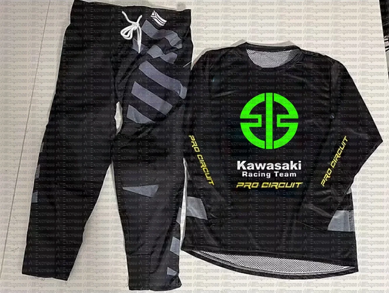 

KAWASAKI MOTOCROSS OFFROAD GEAR SET Комплект из джерси и брюк для гонок по бездорожью Комбинация снаряжения для активных детей
