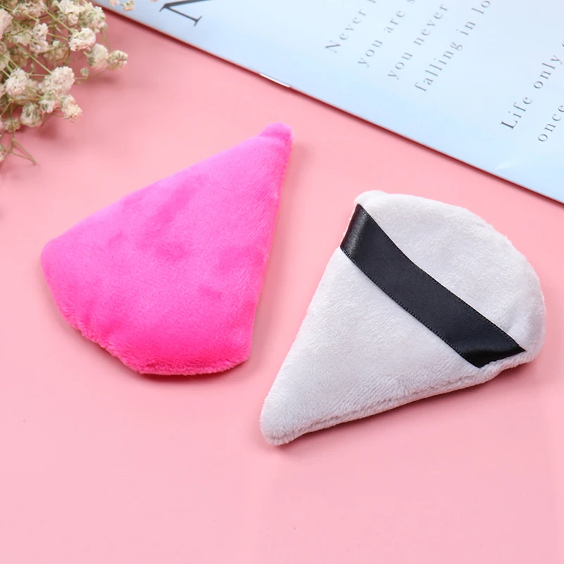 Triangle velours cosmétique bouffée Mini beauté éponge fond de teint humide maquillage bouffée outil