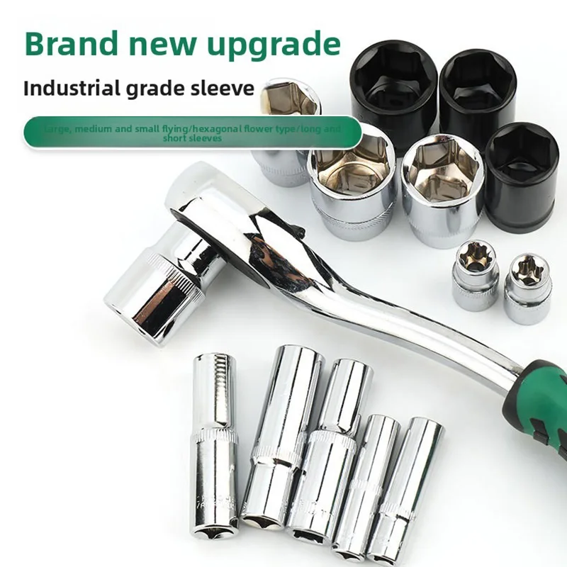 Ratchet Socket Wrench Set Multifunctional Hardware Hand Tool Kit Portable Toolbox for Car Repair Marine Machinery Maintenance view 4