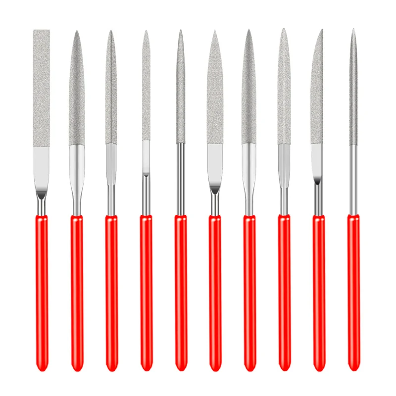 10pcs Diamond Files for Metal Jeweler Stone Polishing Plating  Alloy Needle Rasp File Set for Woodworking DIY Wood Carving Tools