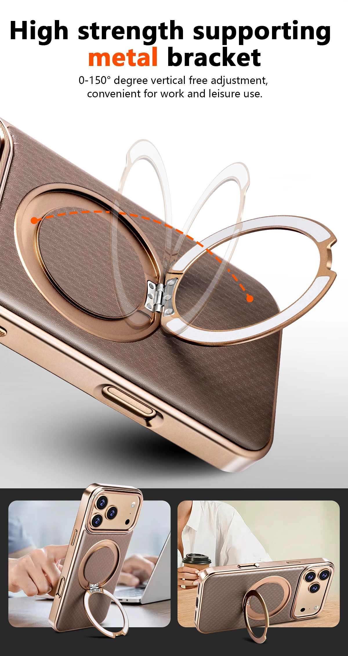 Leather Case for iPhone 15 14 13 18 Pro Max 12 16 Plus Magnetic Wireless Metal Ring Charging Solid Color 17 Air Cover Case