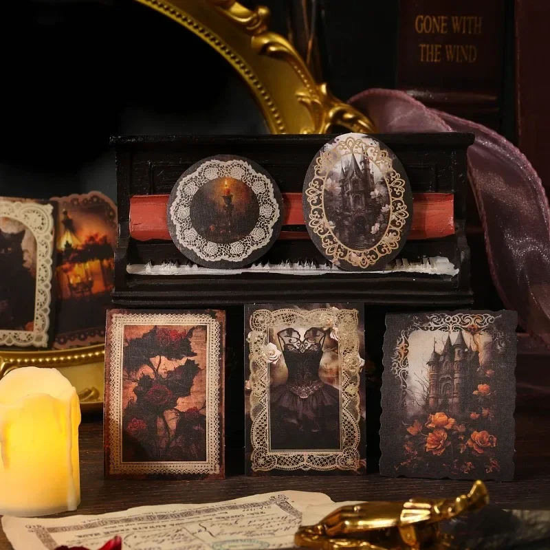 20Sheets Sticker Lace prologue Material gothic Floral collage handbook Stationery Handbook Writing Scrapbook cut 164*103mm