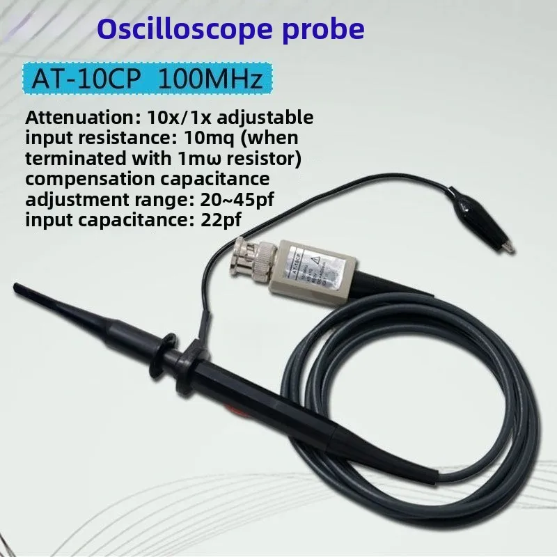 100MHz Oscilloscope Probe 1X/10X Adjustable Attenuation Test Probe BNC Clip Cable Electronic Test Accessories