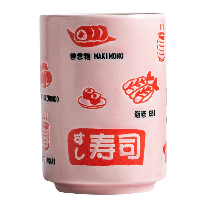 Japanese Impression Ceramic Mugs 300ml Tea Wine Sushi Sake Cup Funny Family Restaurant Decoration Travel Gift For Friends