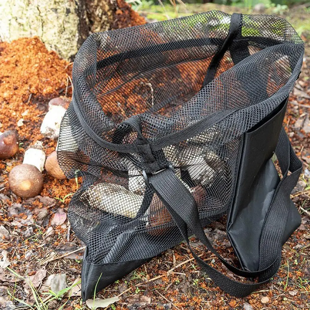 Multipurpose Mushroom Foraging Bag Mesh Outdoors Mushroom Hunting Pouch with Adjustable Shoulder Strap Harvesting Bag Basket