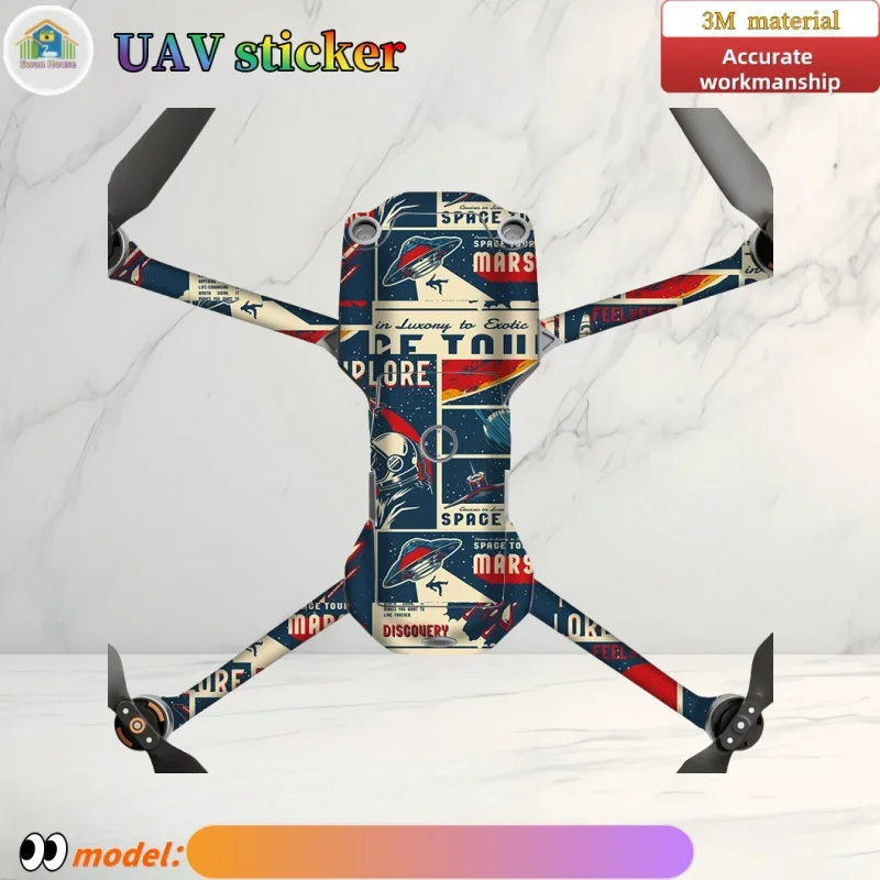 Para dji air2s adesivos de veículos aéreos não tripulados, pele diy, filme protetor resistente ao desgaste de alfaiataria de precisão