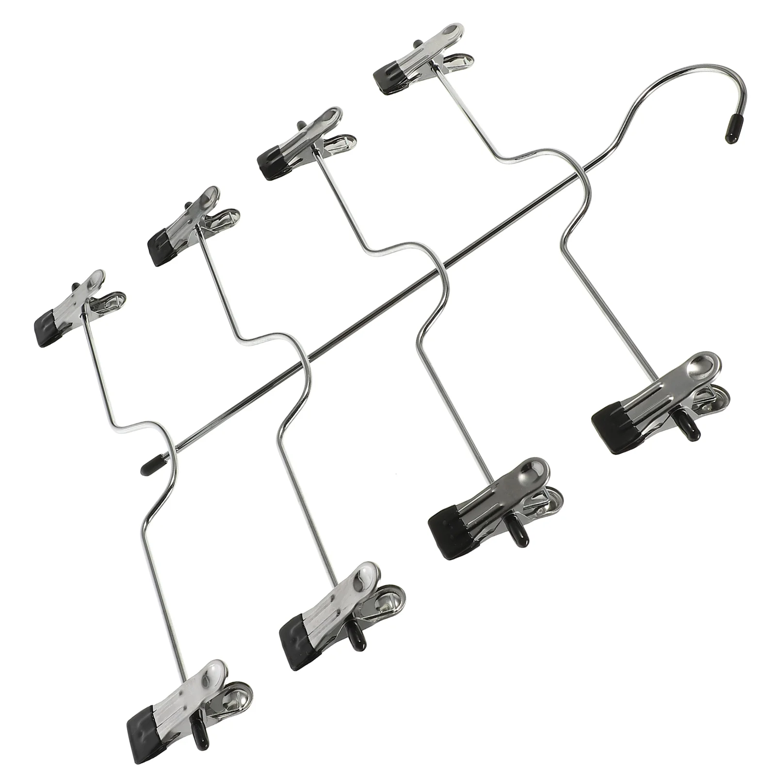 

Multi Layer Space Saving Metal Pant Hangers Rubber Clips Trousers Skirts Socks Underwear Strong Capacity Clothes ganizer Home